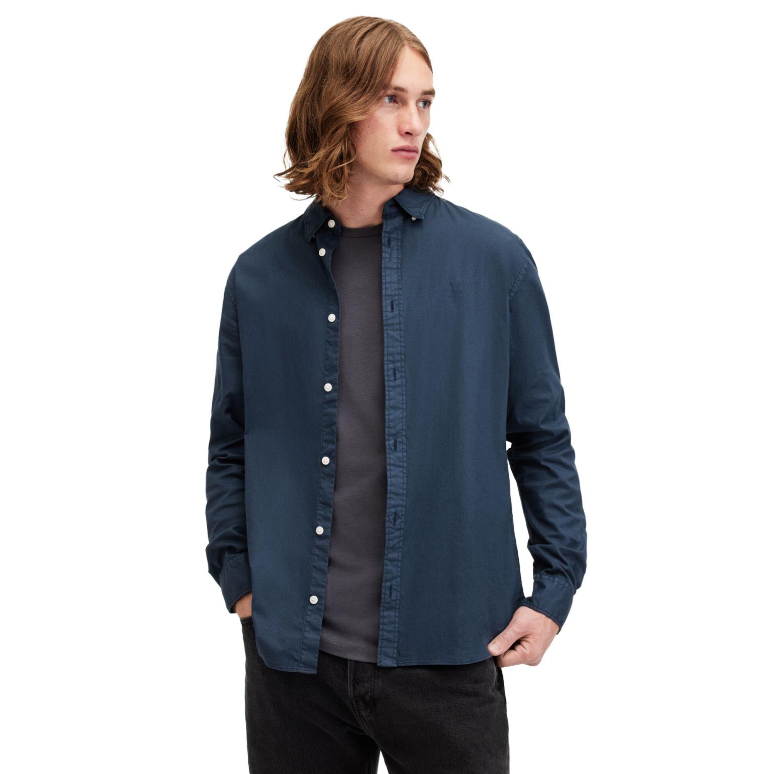 AllSaints Hawthorne Ramskull Stretch Fit Shirt